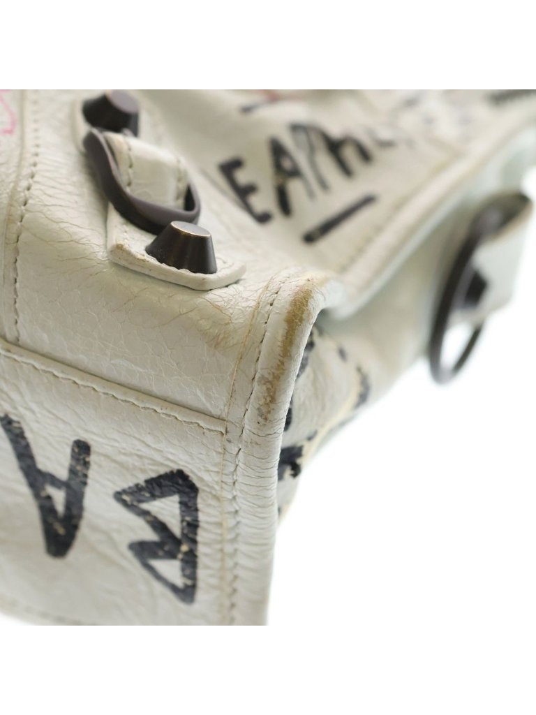 Balenciaga Classic City Graffiti 2-Way Shoulder Bag White Leather — image 6 of 8